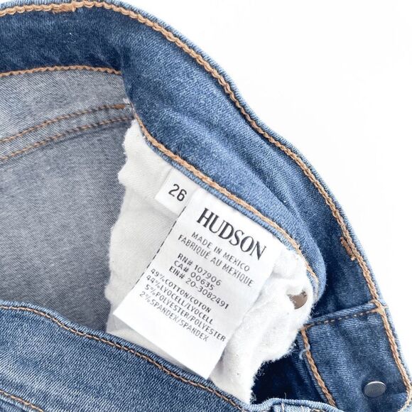 Hudson Super Skinny Crop Krista Womens Low Rise Distress Light Wash Blue Jeans S - Picture 6 of 11